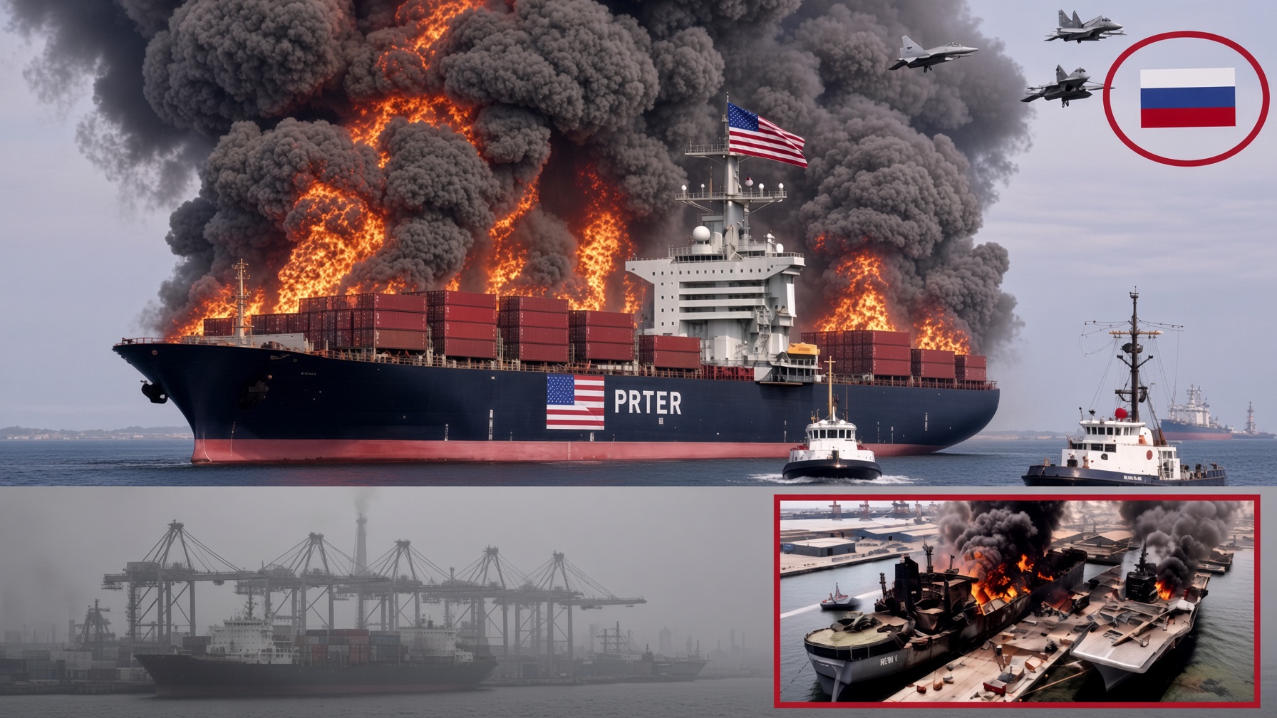 military ship sinks